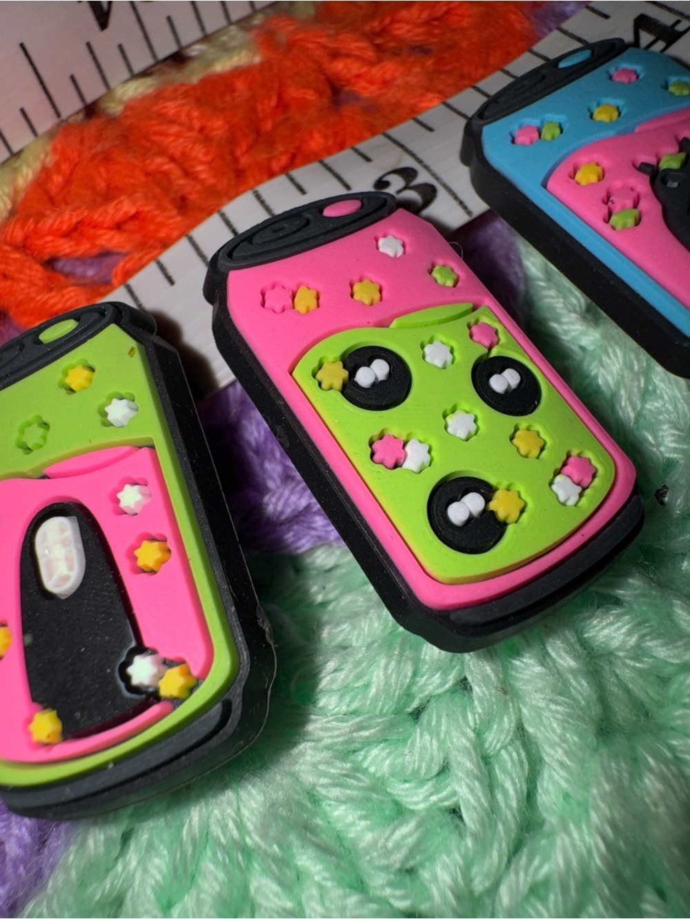 Croc Charm Accessory - Black, Pink & Lime Soda Cans